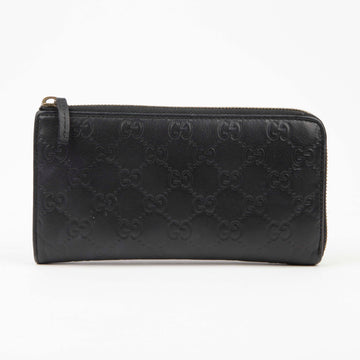 GUCCI Schwarze Shima Leder Reißverschluss Geldbörse 332747 47745094
