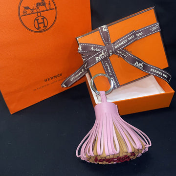 HERMES カーメン キーリング ピンク キャメル バーガンディ CARMEN 48024017