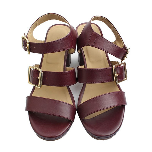 APC Burgundy Strap Sandals 36 48108897