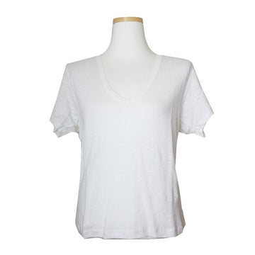 Isabel Marant Étoile Ivory U-neck Linen T-shirt 55 48115766
