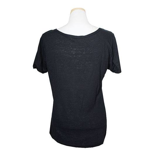ISABEL MARANT Étoile Navy U-Neck Leinen T-Shirt 55 48189798