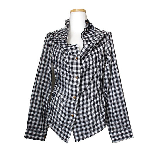 VIVIENNE WESTWOOD ビビアン・ウエストウッド レッドラベル ブラック チェック ブラウス 44 48190656