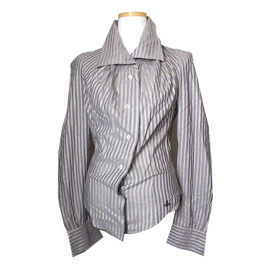 VIVIENNE WESTWOOD ビビアン・ウエストウッド・アングロマニア・ストライプ・ブラウス 44 48192646