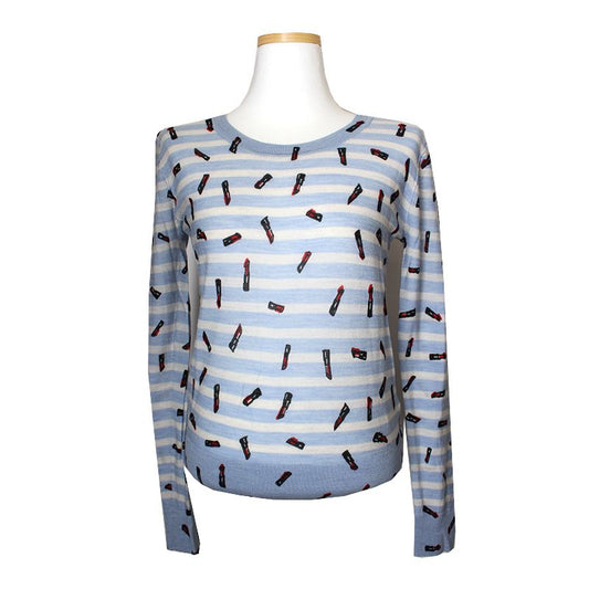 SONIA RYKIEL Sonia by Lightblau Streifen Strickoberteil 44 48196597