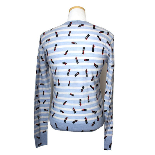 SONIA RYKIEL Sonia by Lightblau Streifen Strickoberteil 44 48196597
