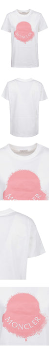 MONCLER Logo Druck T-Shirt Weiß 8C000 14 829HP 001 48274601 [P]
