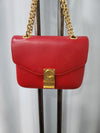 CELINE Rote Kette Schultertasche mit goldfarbenem C-Logo klein 48331190 [P]