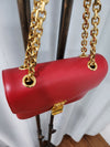 CELINE Rote Kette Schultertasche mit goldfarbenem C-Logo klein 48331190 [P]