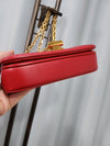 CELINE Rote Kette Schultertasche mit goldfarbenem C-Logo klein 48331190 [P]