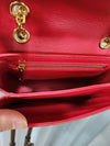 CELINE Rote Kette Schultertasche mit goldfarbenem C-Logo klein 48331190 [P]