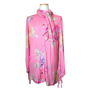 LEONARD ピンクフローラルシルクブラウス 66 48423742