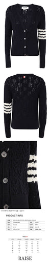 THOM BROWNE 22FW Diagonale Armbinde V-Ausschnitt Strickjacke 415 48463324 [P]