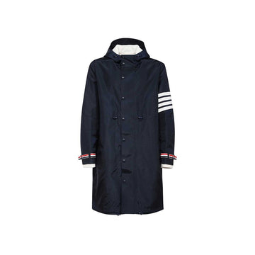 Thom Browne 22FW diagonal band hooded long jacket navy MKJ089A Y1018 415 48463420