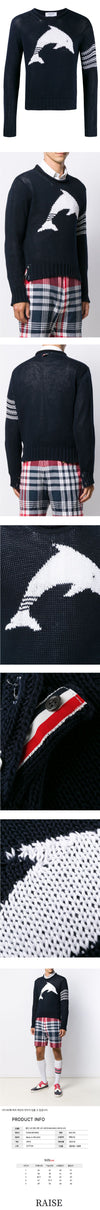 Thom Browne Dolphin diagonal armband cotton knit navy 48463452 [P]