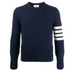 THOM BROWNE Kreuzschnitt Crewneck Pullover aus Wolle Navy MKA093A 00278 415 48463542 [P]