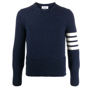 THOM BROWNE 22SS diagonale Rundhals-Wollpullover navy MKA093A 00278 415 48463542