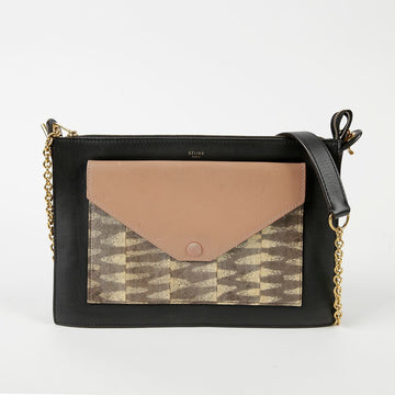 CELINE 175084YAA ミディアム マルチカラー レザー ポケット クラッチ 兼 クロスバッグ 48120682