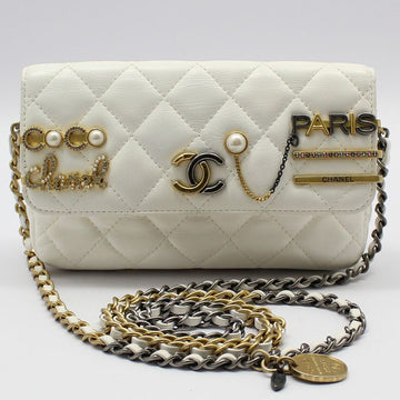 CHANEL AP2509 Pearl Strass Signature Flap Phone Holder Chain Crossbody Bag 48751660