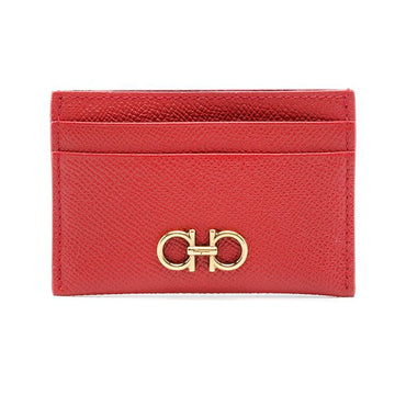 SALVATORE FERRAGAMO ダブルガンチーニカードホルダー レッド 22-0007 0746668 48798987