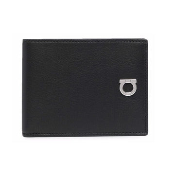 SALVATORE FERRAGAMO 23SS Silber Gancini Geldbörse Schwarz 66-0652 0744956 48799028
