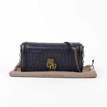 Bottega Veneta Navy Intrecciato Leather City Knot Chain Shoulder Bag 489681 48212659