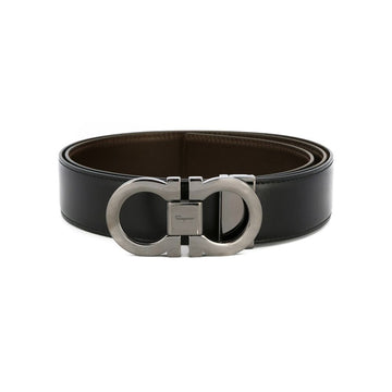 Salvatore Ferragamo Silver Double Gancini Reversible Belt 67-9535 0644557 48938641