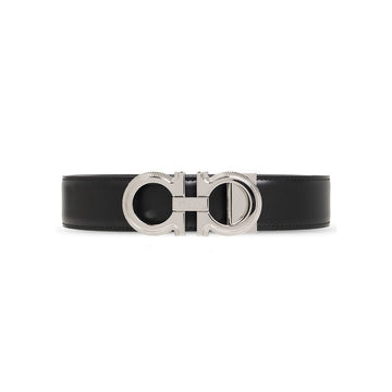SALVATORE FERRAGAMO Silberne Doppel-Gancini Wende-Gürtel 67-0141 0754465 48938663