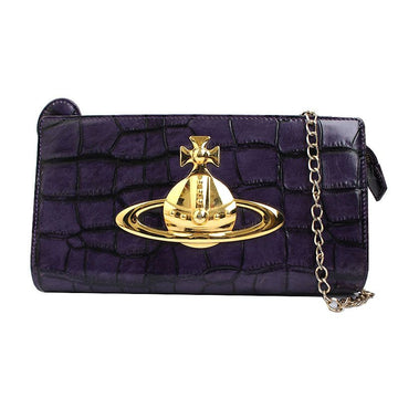 VIVIENNE WESTWOOD Violet Wani-Muster Leder Schultertasche 12345 48949469