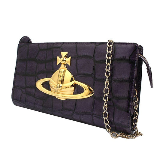 VIVIENNE WESTWOOD ヴィヴィアン・ウエストウッド ヴァイオレット ワニパターン レザー ショルダーバッグ 48949469