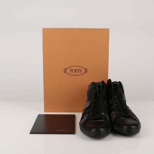 TODS 7.5サイズ ブラック スウェード レザー アンクル ブーツ 48996321
