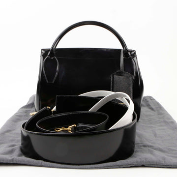 THOM BROWNE FAP173B00003001 Große schwarze Leder Drei-Riemen Tote- und Schultertasche 49256018