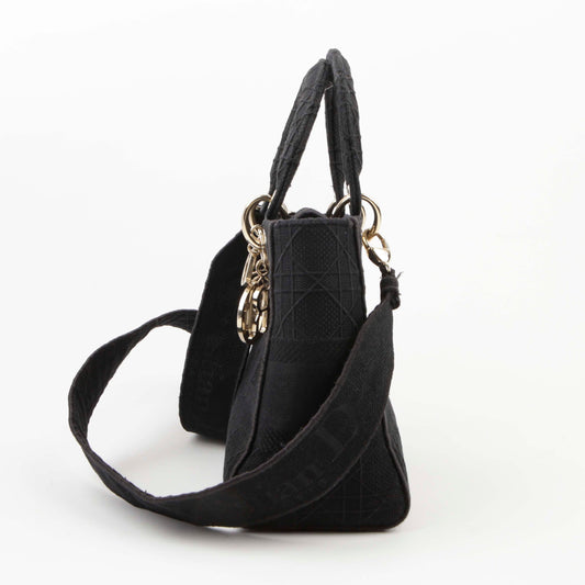 DIOR M0565OREY ミディアム ブラック カナジュ 刺繍 レディ ディ ライト トート兼ショルダーバッグ 49429192