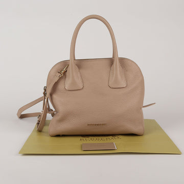 BURBERRY Beige grau genarbtes Leder Bowling Tote und Schultertasche 3965696 49248425