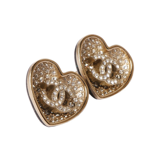 CHANEL CC Logo Heart Earrings 30400-1 49863824