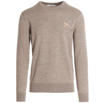 MAISON KITSUNE 23SS チラックス ウールニット ベージュメランジ H250 49869662