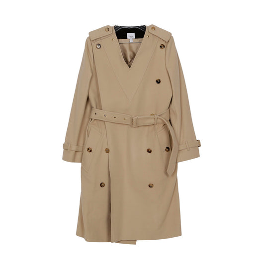 Burberry Beige Cashmere Belted Double Breasted Coat Size 8 8046678 49856213