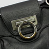 SALVATORE FERRAGAMO 21-6317 schwarze Leder Geldbörse mit Golddetails 49946260 [P]