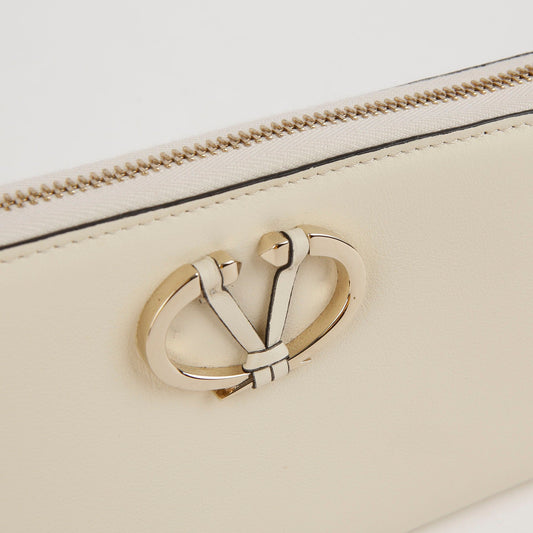 Valentino White Leather V Logo Long Wallet 88VUL 49575370