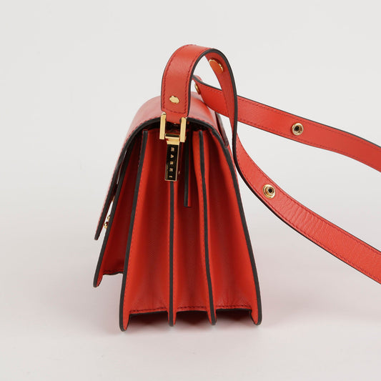 MARNI SBMPN09U00 ミディアム オレンジ サピアノ レザー トランク ショルダー兼クロスバッグ 49797740