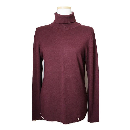 AIGNER Lila Rollkragen-Strickoberteil 44 50658763