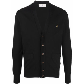 Vivienne Westwood ORB Logo V-Neck Cardigan Black Y0003 N402 27010007 50678718
