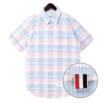THOM BROWNE MADRAS 半袖シャツ (MWS239A F0171 680) 50742569