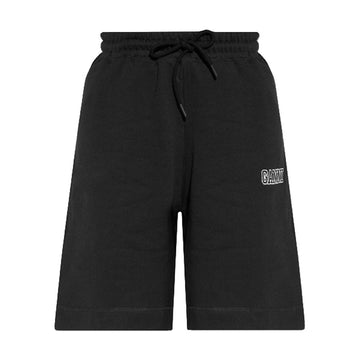 Ganni 23SS Logo Embroidered Fleece Shorts Black T3236 099 50792166