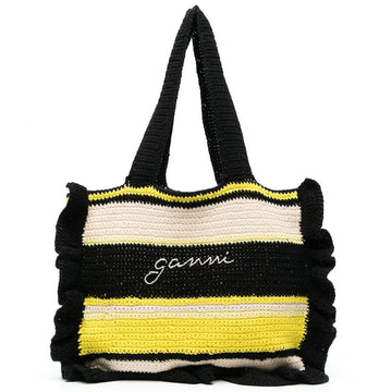 Ganni 23SS Logo Embroidered Crochet Tote/Shoulder Bag Multi A4515 373 50792162
