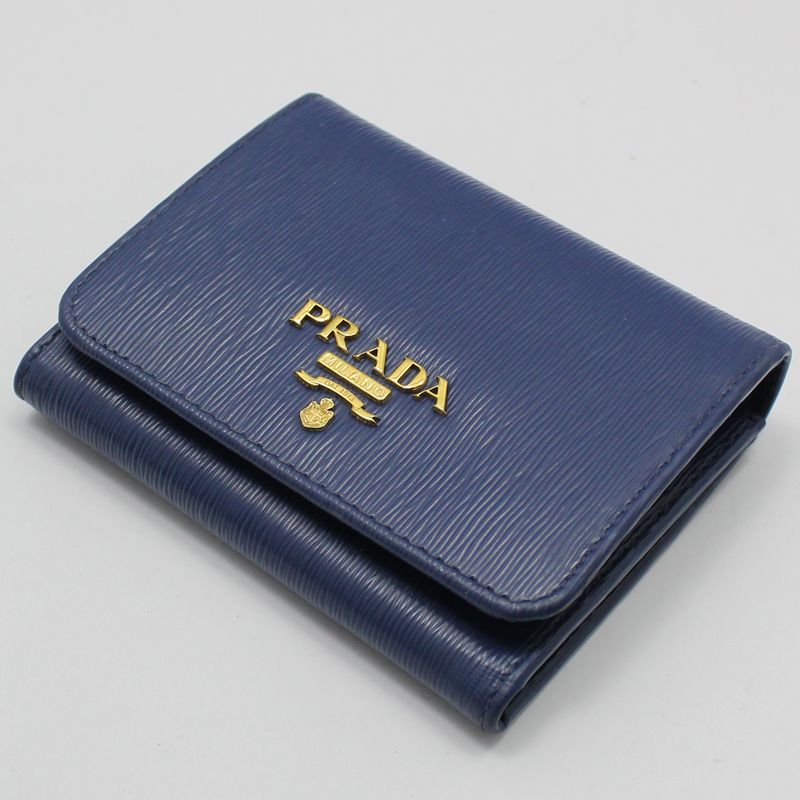 Prada 1MH176 Navy Vitello Move Three-Fold Wallet 51260247 – trenbe