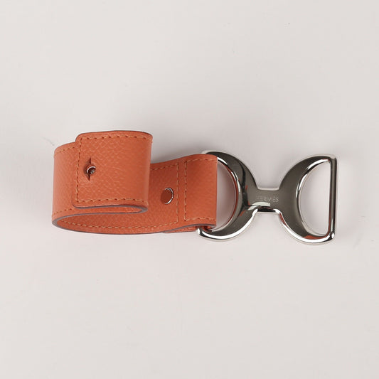 HERMES Orange Leder H Schnalle Armband XS Größe 51244321