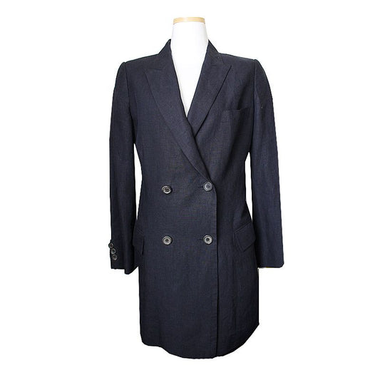JIL SANDER ダークネイビーリネンジャケットショートパンツツーピース 55 51504310