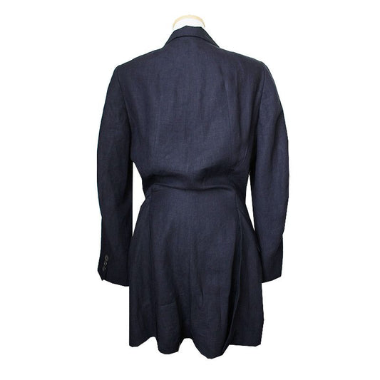 JIL SANDER ダークネイビーリネンジャケットショートパンツツーピース 55 51504310