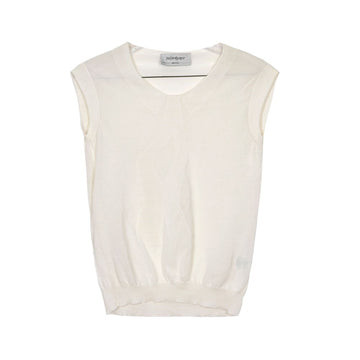 SAINT LAURENT Weißes Seidenbaumwollstrickweste in Größe XS 51342328