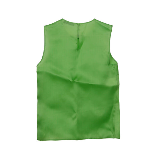 Dior 4E21526A1640 Green Silk Sleeveless T-Shirt 40 51496385